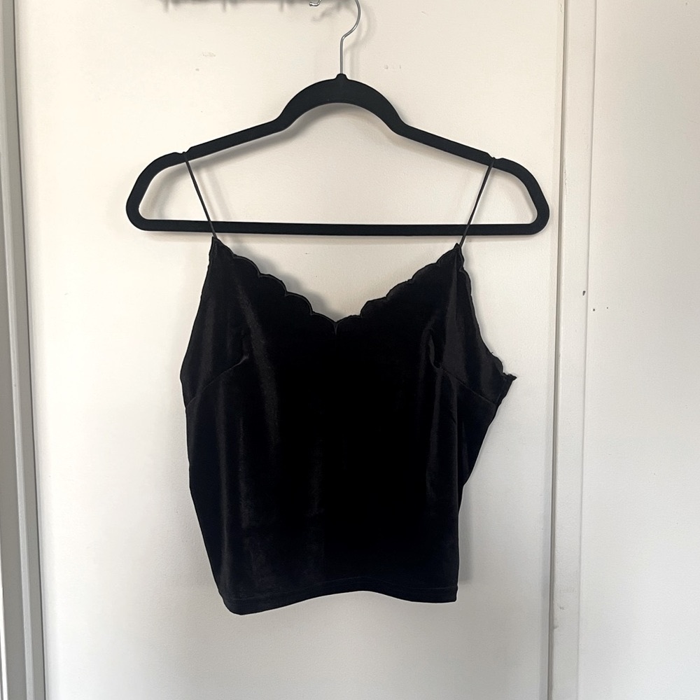 Women’s Black Velvet Tank Top- Size Large